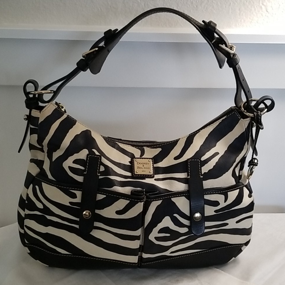 Dooney & Bourke leather zebra shoulder bag